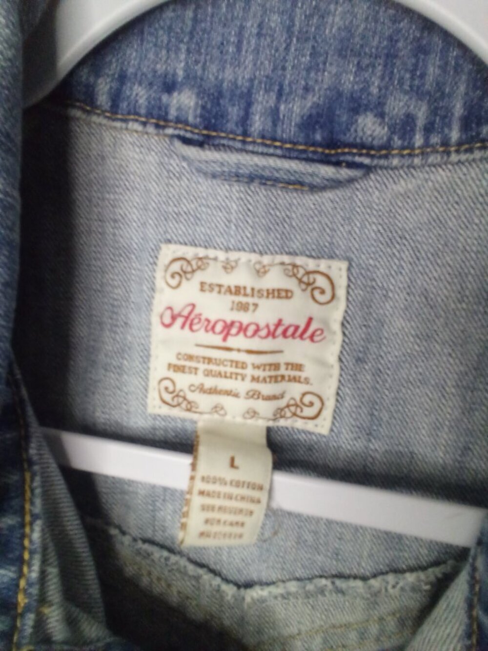 Aeropostale Denim Vest Women L Button Up Sleeveless Jacket Y2K Blue - Picture 9 of 14